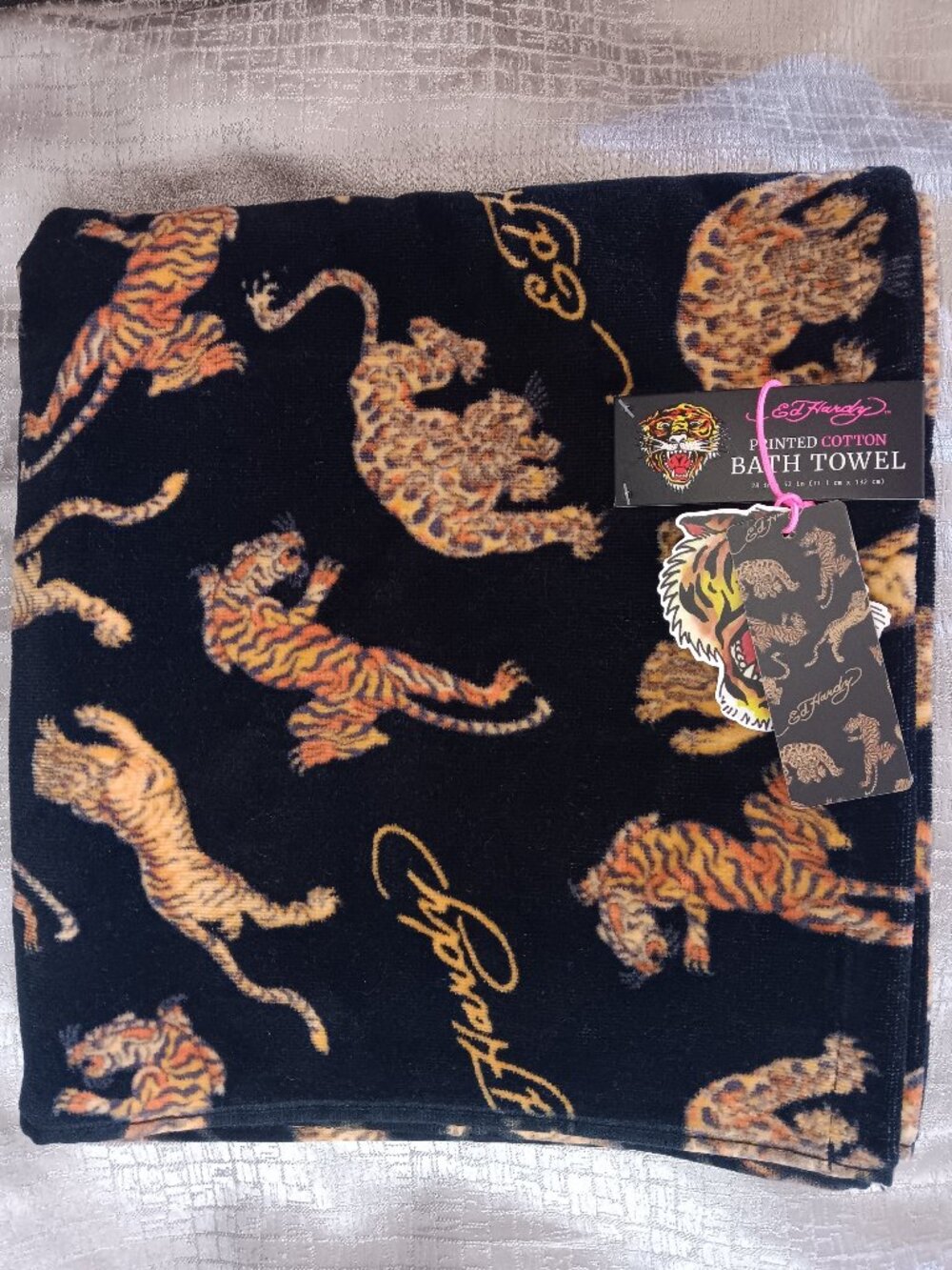 Ed Hardy Tiger Printed Cotton Bath Towel